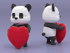 Panda con un corazón